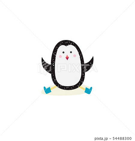 Cartoon penguin sitting and doing the splits Cartoon penguin sitting and doing the splits 54488300