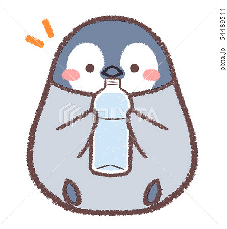 ペンギンヒナ水分補給のイラスト素材