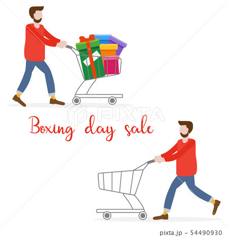 Shopping man Boxing day sale. Special Offer. Shopping man Boxing day sale. Special Offer. 54490930
