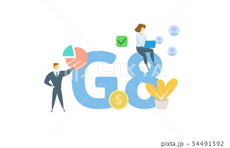 G8. Concept with keywords, letters and icons. Flat vector illustration. Isolated on white background 54491592