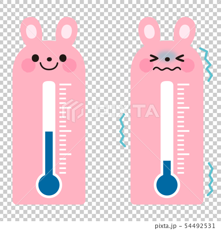 ウサギの温度計のイラスト素材