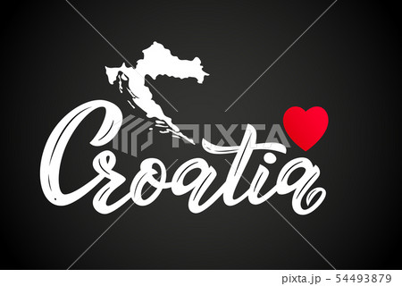 Hand lettering modern calligraphy word Croatia Hand lettering modern calligraphy word Croatia 54493879