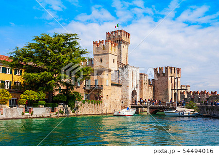 Scaligero Castle aerial view, Sirmione Scaligero Castle aerial view, Sirmione 54494016