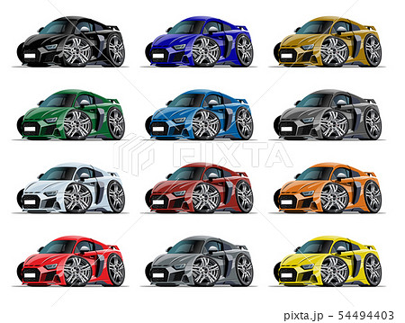 Cartoon sport car set isolated on white 54494403