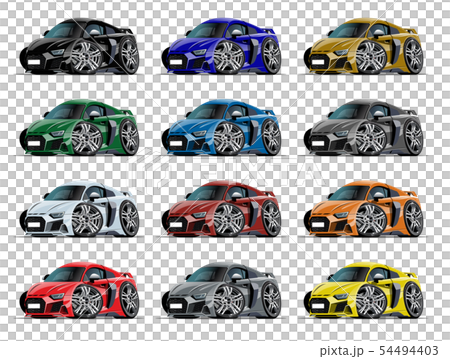 Cartoon sport car set isolated on white 54494403