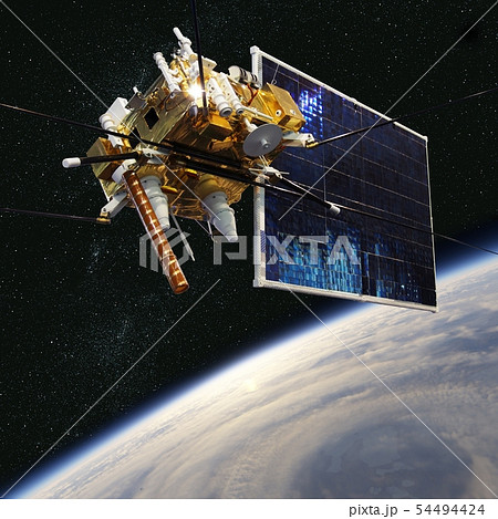 Modern meteorological satellite at the Earth orbit 54494424
