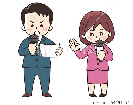 アナウンサーの男女のイラスト素材 アナウンサーの男女のイラスト素材