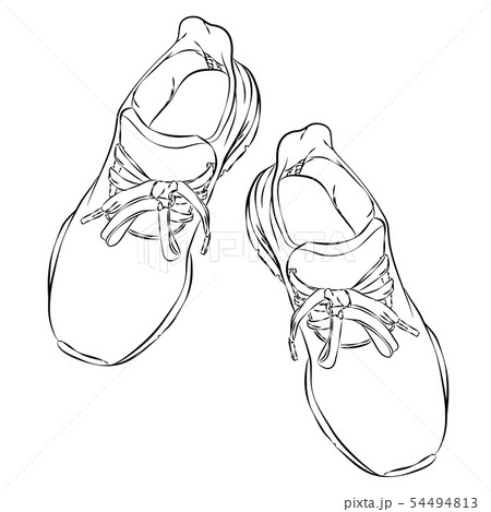 Sneakers sketch style isolated on white background Sneakers sketch style isolated on white background 54494813