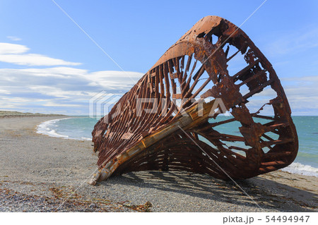 Wreckages on San Gregorio beach, Chile historic 54494947