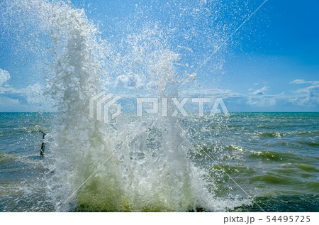 Splashing wave on the Black sea. Splashing wave on the Black sea. 54495725