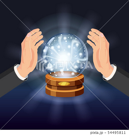 Magic crystal ball fortune, open hands, mistery, shining, magic, predictions, sphere, light effects Magic crystal ball fortune, open hands, mistery, shining, magic, predictions, sphere, light effects 54495811