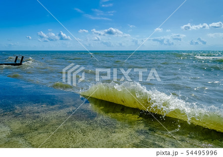 Splashing wave on the Black sea. 54495996