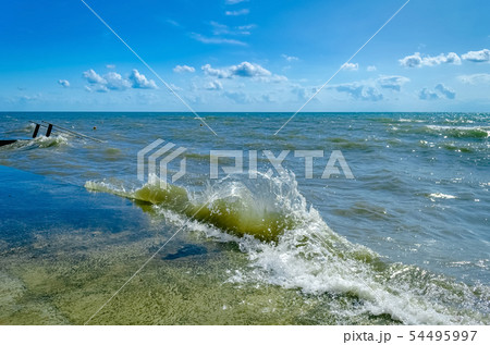 Splashing wave on the Black sea. 54495997