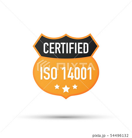 ISO 14001 Certified badge, icon. Certification ISO 14001 Certified badge, icon. Certification 54496132