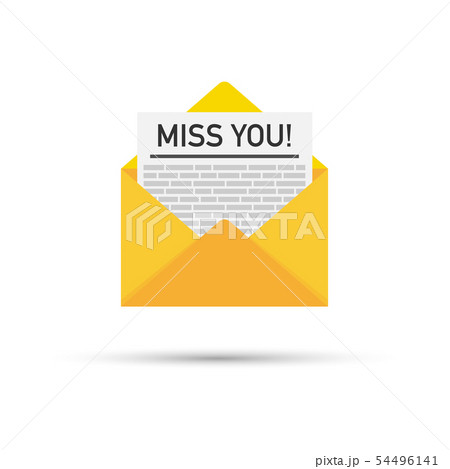 'Miss you!' Written Inside An Envelope Letter. 54496141