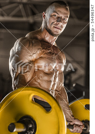 muscular bodybuilder fitness men doing arms muscular bodybuilder fitness men doing arms 54496347