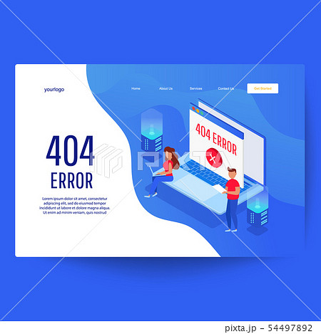 Isometric concept 404 page or file error icon not 54497892
