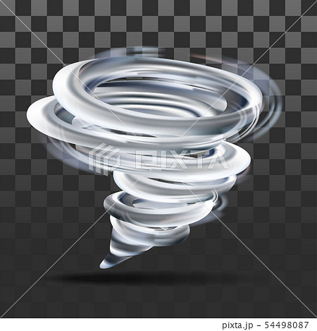 Realistic tornado swirl on transparent. vector illustration 54498087