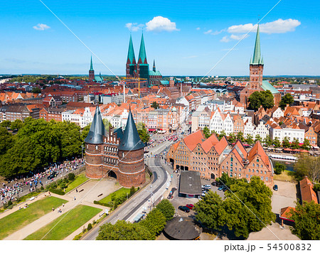 Holstentor city gate in Lubeck 54500832