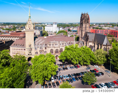 Duisburg city skyline in Germany 54500947