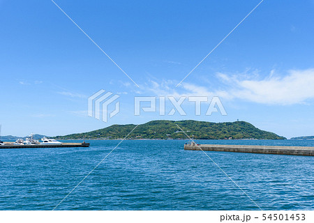 能古島と防波堤 能古島と防波堤 54501453