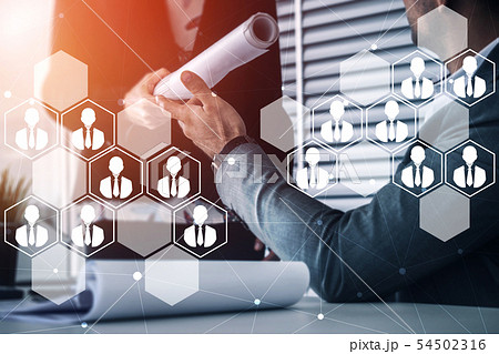 Human Resources and People Networking Concept. Human Resources and People Networking Concept. 54502316