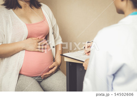 Pregnant Woman and Gynecologist Doctor at Hospital 54502606
