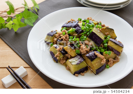茄子とひき肉の炒め物 54504234