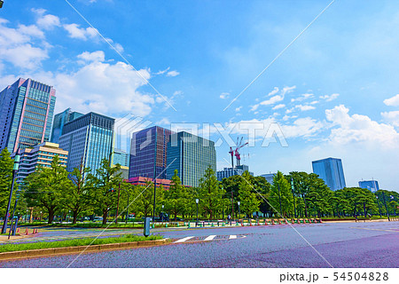 丸ノ内の高層ビル群 イラストのイラスト素材