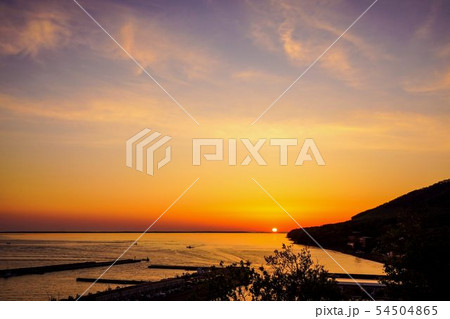 ピラオロ展望台から早朝の風景　佐呂間町 54504865