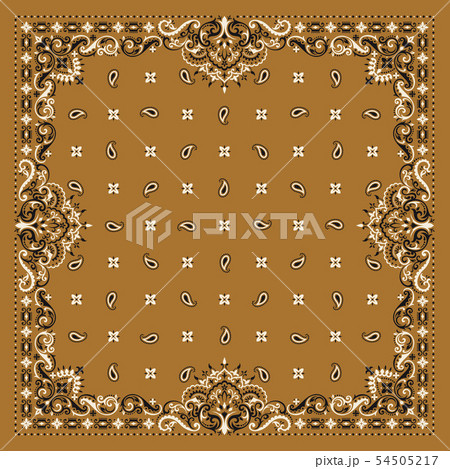 Vector ornament paisley Bandana Print. Silk neck scarf or kerchief square pattern design style, best Vector ornament paisley Bandana Print. Silk neck scarf or kerchief square pattern design style, best 54505217