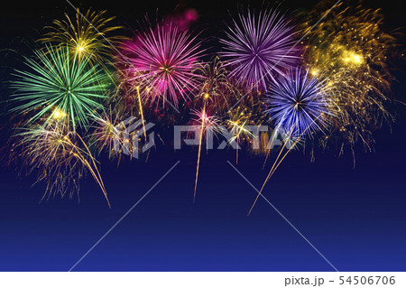 Colorful fireworks celebration on the twilight sky Colorful fireworks celebration on the twilight sky 54506706