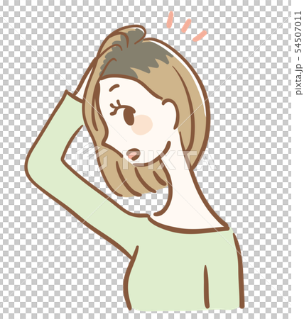 髪の根もとが黒い女性のイラスト 髪の根もとが黒い女性のイラスト 54507011