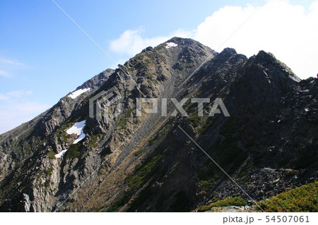 南アルプス　白峰三山テント縦走　北岳山荘への下りから北岳を振り返る 54507061