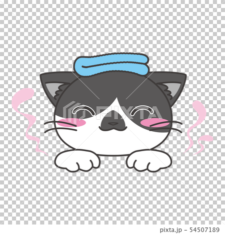Stamp style icon cat black and white "bath" Stamp style icon cat black and white "bath" 54507189