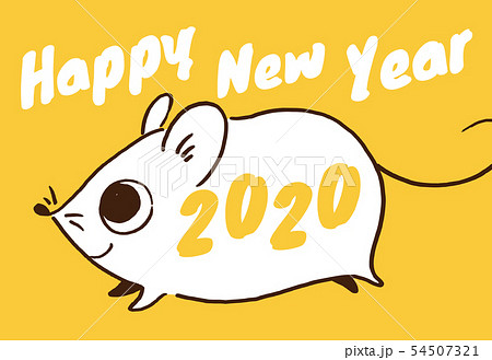 2020年 子年 年賀状 イエロー 2020年 子年 年賀状 イエロー 54507321