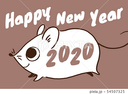 2020年　子年　年賀状　ココア 54507325