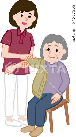 着替え介助　ヘルパー 54507505