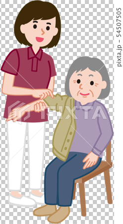 着替え介助　ヘルパー 54507505