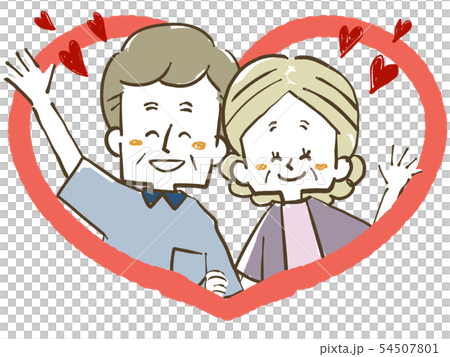 仲良し夫婦-シニア-ハート 54507801