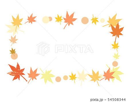 紅葉のフレーム　秋　長方形 54508344