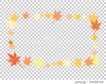 紅葉のフレーム　秋　長方形 54508344