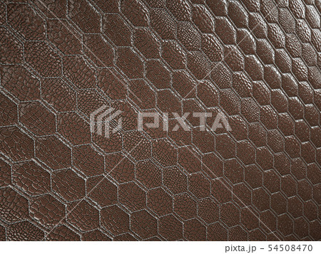 Alligator or snake brown Leather hexagon stitched 54508470