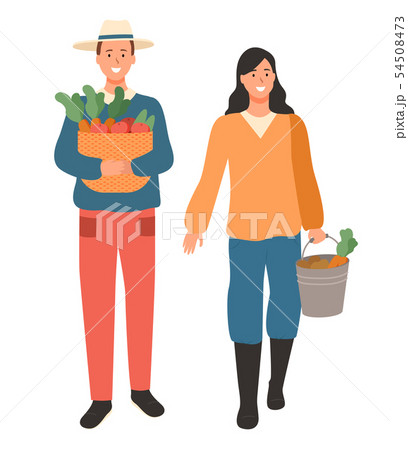 People with Carrots, Man and Woman Harvesting People with Carrots, Man and Woman Harvesting 54508473