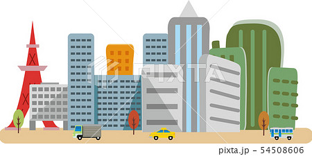 街並み 背景 ビル おしゃれのイラスト素材