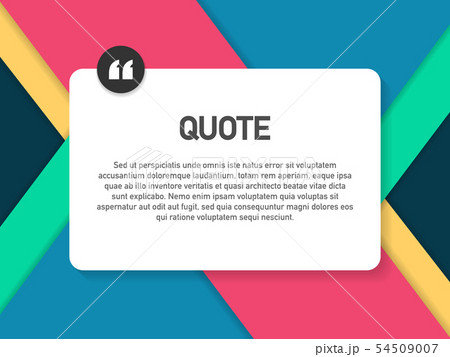 Quote background vector. Creative Modern Material Design Quote template. Vector illustration. 54509007