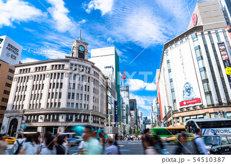 東京都 銀座 ショッピング街の写真素材