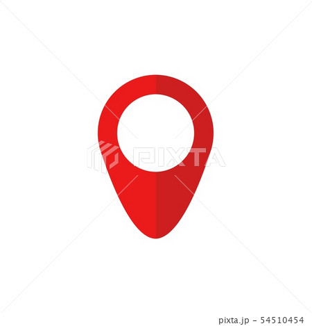 Red map pin icon in flat style. Pointer symbol, marker sign, gps position, navigation button. Vector 54510454