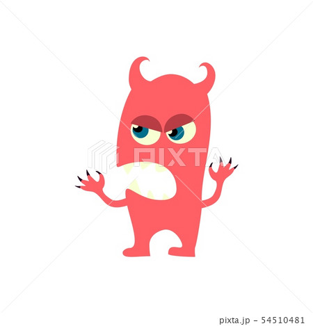 Cartoon flat monsters icon. Colorful kids toy cute monster. Vector 54510481