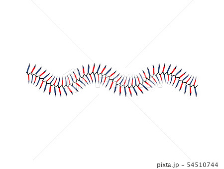 Baseball seam laces for softball game, blue and red ball stitches isolated on white background 54510744
